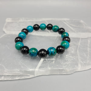 Chrysocolla & Black Onyx bead bracelet