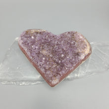 Load image into Gallery viewer, Pink Amethyst with speckled Hematite Freeform polished Heart