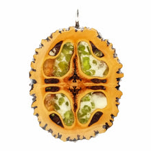 Load image into Gallery viewer, Large Black Walnut Glow pendant with Genuine Peridot Chip Inlay