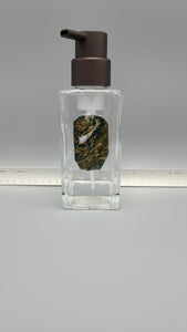 Moss Agate Glass Gemstone Soap Dispenser